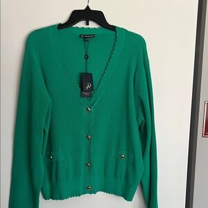 Adrianna Papell Emerald Green Cardigan